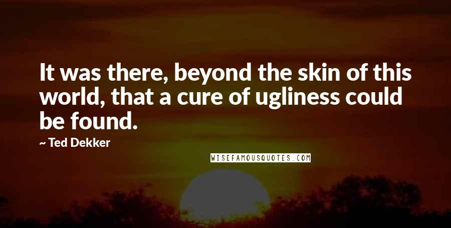 Ted Dekker Quotes: It was there, beyond the skin of this world, that a cure of ugliness could be found.