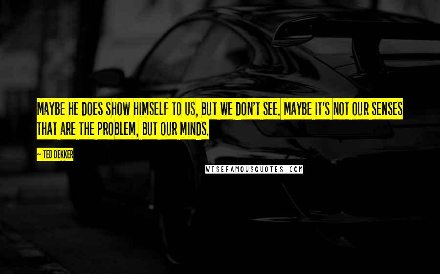 Ted Dekker Quotes: Maybe he does show himself to us, but we don't see. Maybe it's not our senses that are the problem, but our minds.