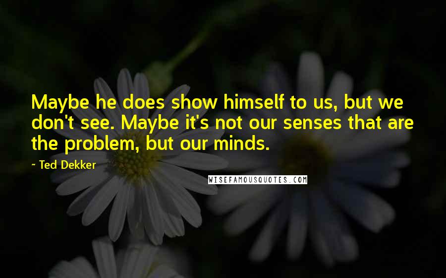 Ted Dekker Quotes: Maybe he does show himself to us, but we don't see. Maybe it's not our senses that are the problem, but our minds.