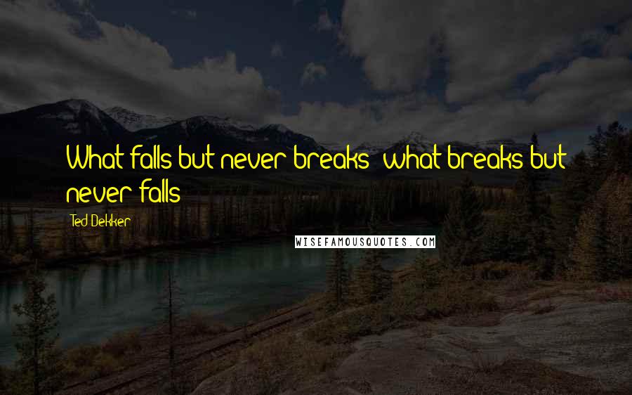 Ted Dekker Quotes: What falls but never breaks; what breaks but never falls?