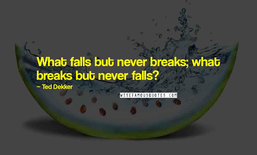 Ted Dekker Quotes: What falls but never breaks; what breaks but never falls?