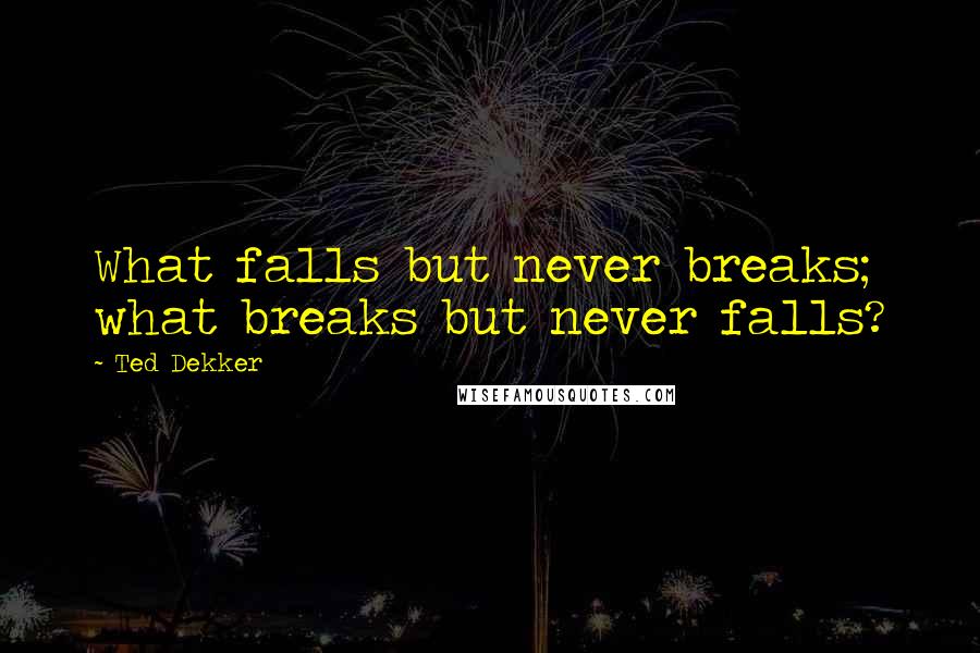 Ted Dekker Quotes: What falls but never breaks; what breaks but never falls?