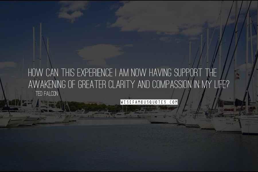 Ted Falcon Quotes: How can this experience I am now having support the awakening of greater clarity and compassion in my life?