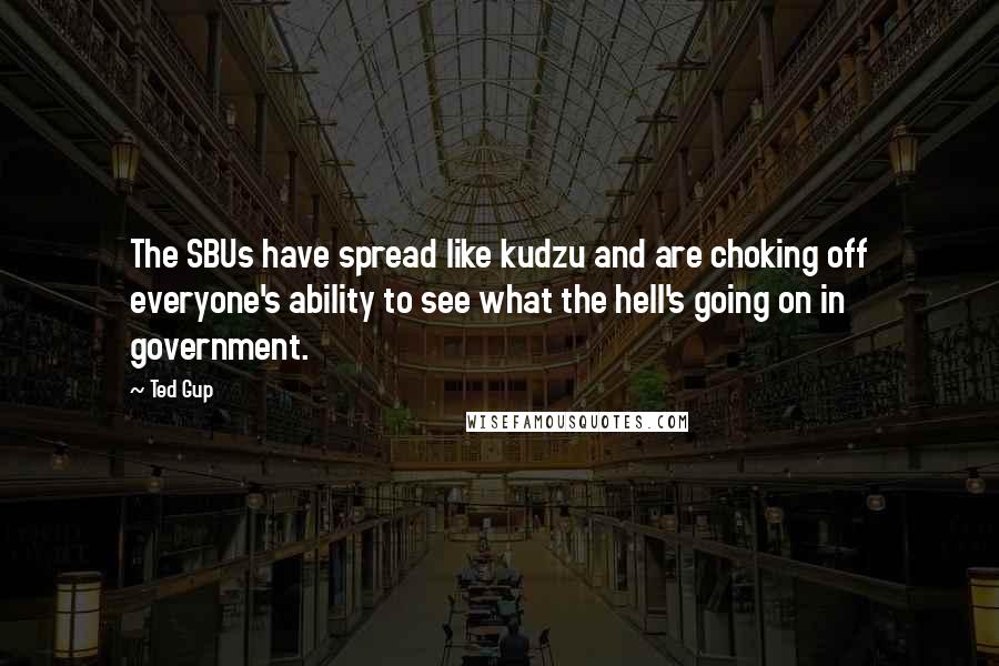 Ted Gup Quotes: The SBUs have spread like kudzu and are choking off everyone's ability to see what the hell's going on in government.