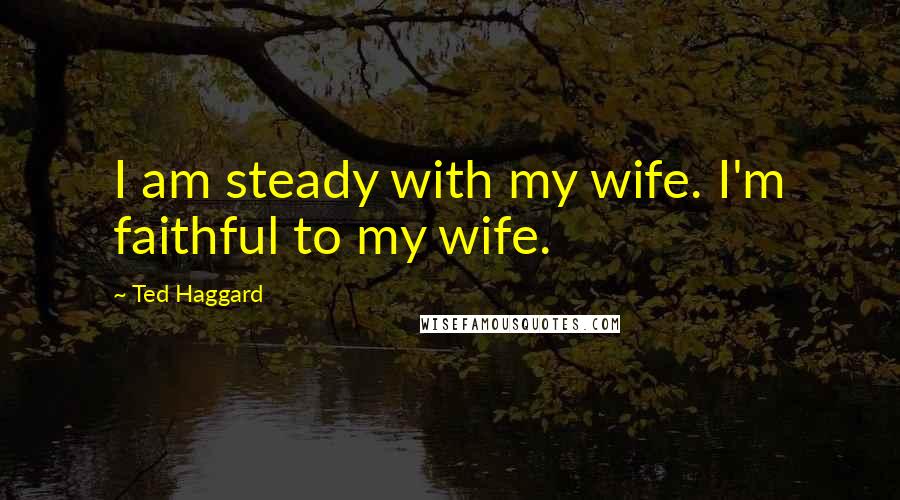 Ted Haggard Quotes: I am steady with my wife. I'm faithful to my wife.