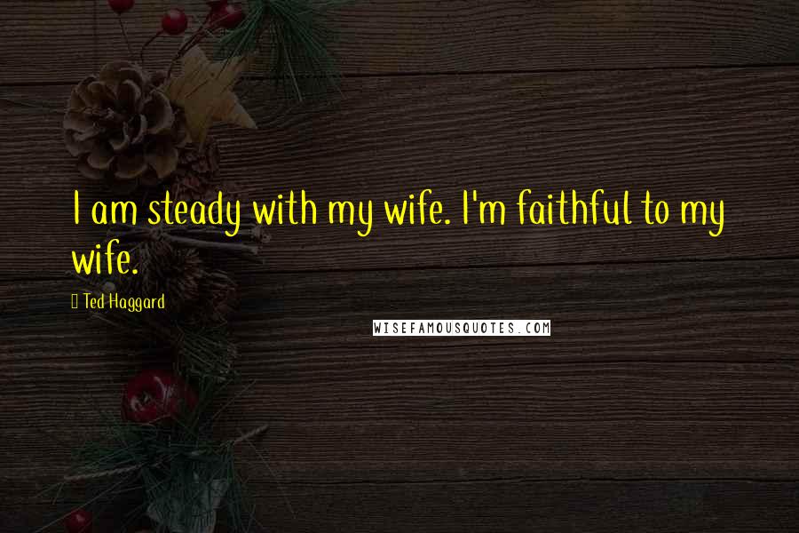Ted Haggard Quotes: I am steady with my wife. I'm faithful to my wife.