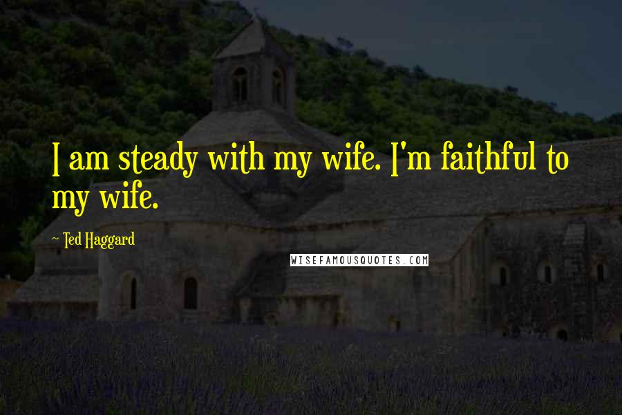 Ted Haggard Quotes: I am steady with my wife. I'm faithful to my wife.