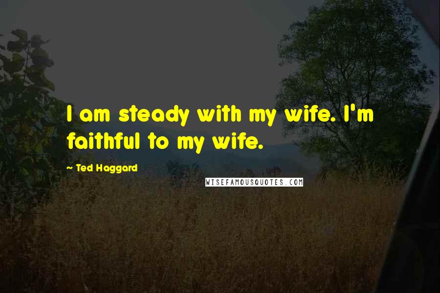 Ted Haggard Quotes: I am steady with my wife. I'm faithful to my wife.