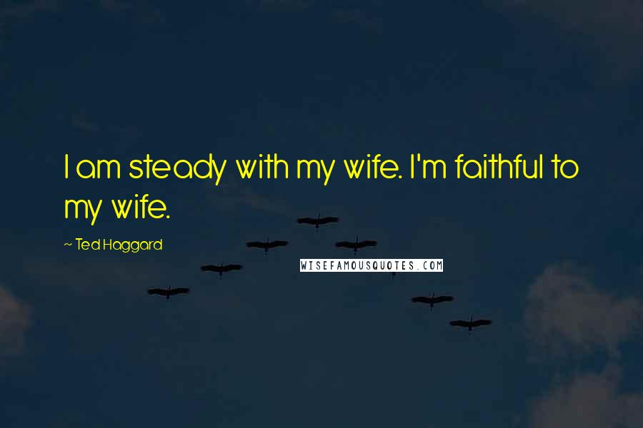 Ted Haggard Quotes: I am steady with my wife. I'm faithful to my wife.