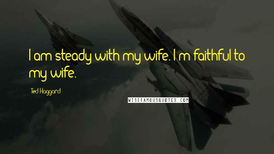 Ted Haggard Quotes: I am steady with my wife. I'm faithful to my wife.