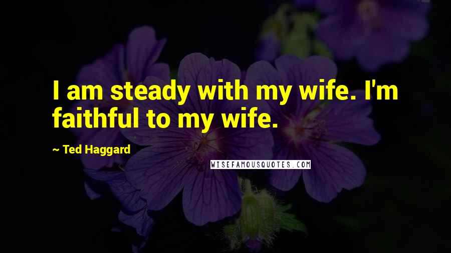 Ted Haggard Quotes: I am steady with my wife. I'm faithful to my wife.