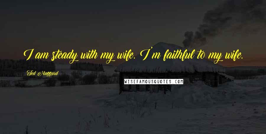 Ted Haggard Quotes: I am steady with my wife. I'm faithful to my wife.