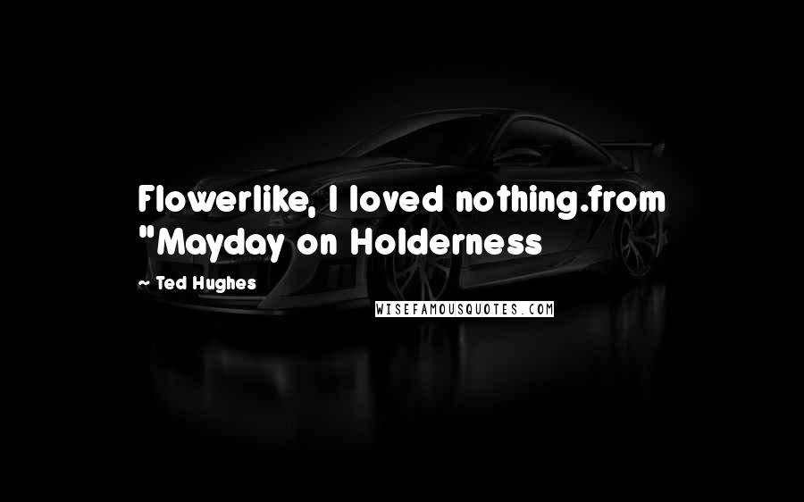 Ted Hughes Quotes: Flowerlike, I loved nothing.from "Mayday on Holderness