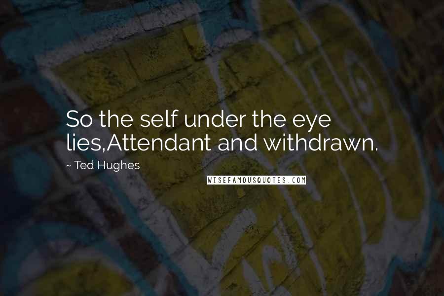 Ted Hughes Quotes: So the self under the eye lies,Attendant and withdrawn.