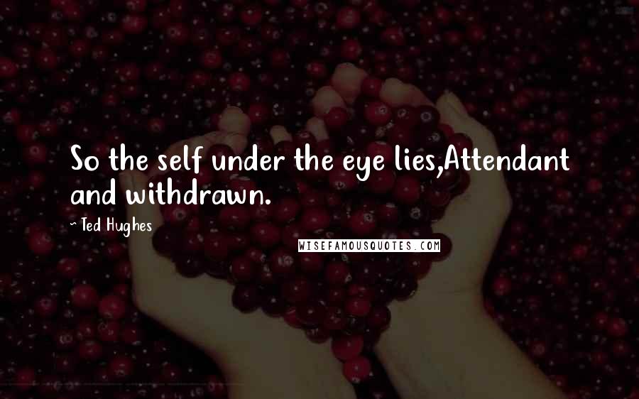 Ted Hughes Quotes: So the self under the eye lies,Attendant and withdrawn.