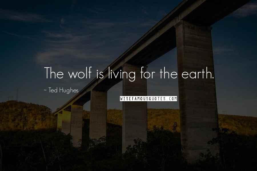 Ted Hughes Quotes: The wolf is living for the earth.