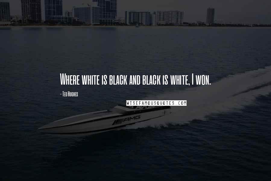 Ted Hughes Quotes: Where white is black and black is white, I won.