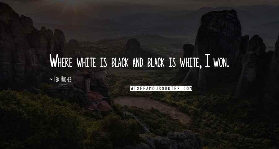 Ted Hughes Quotes: Where white is black and black is white, I won.