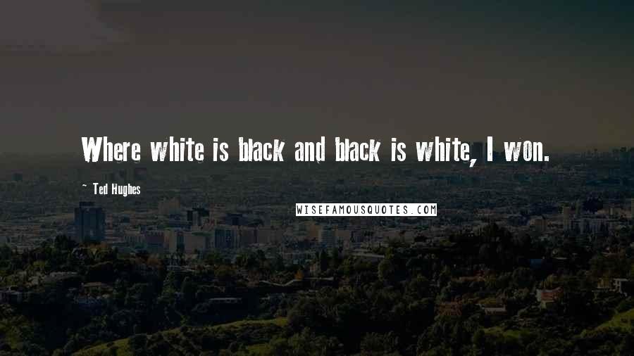 Ted Hughes Quotes: Where white is black and black is white, I won.