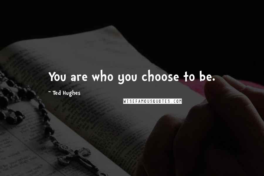Ted Hughes Quotes: You are who you choose to be.