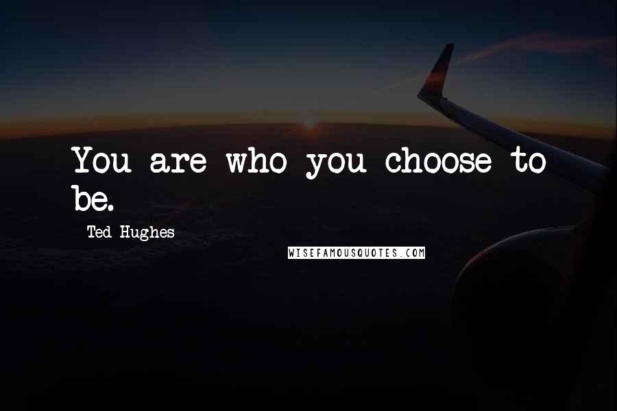 Ted Hughes Quotes: You are who you choose to be.