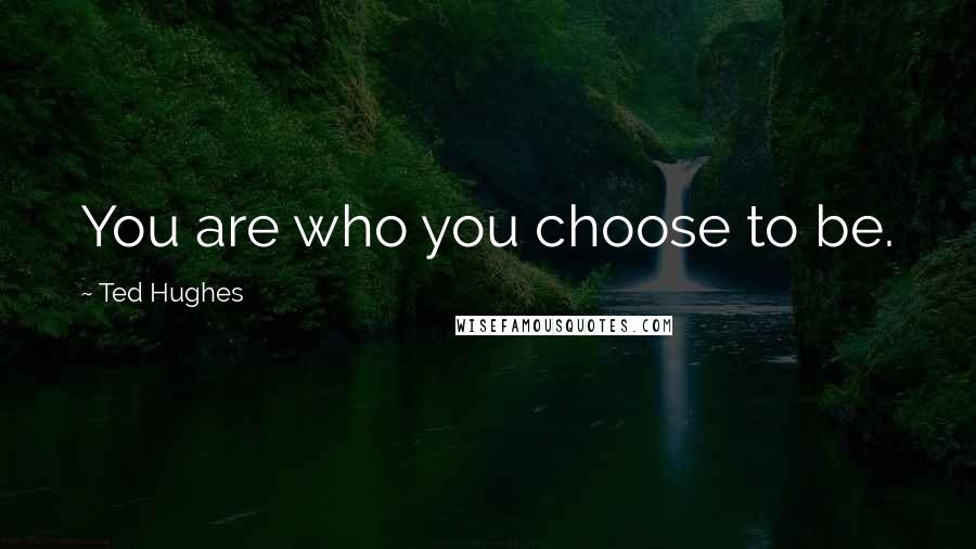 Ted Hughes Quotes: You are who you choose to be.