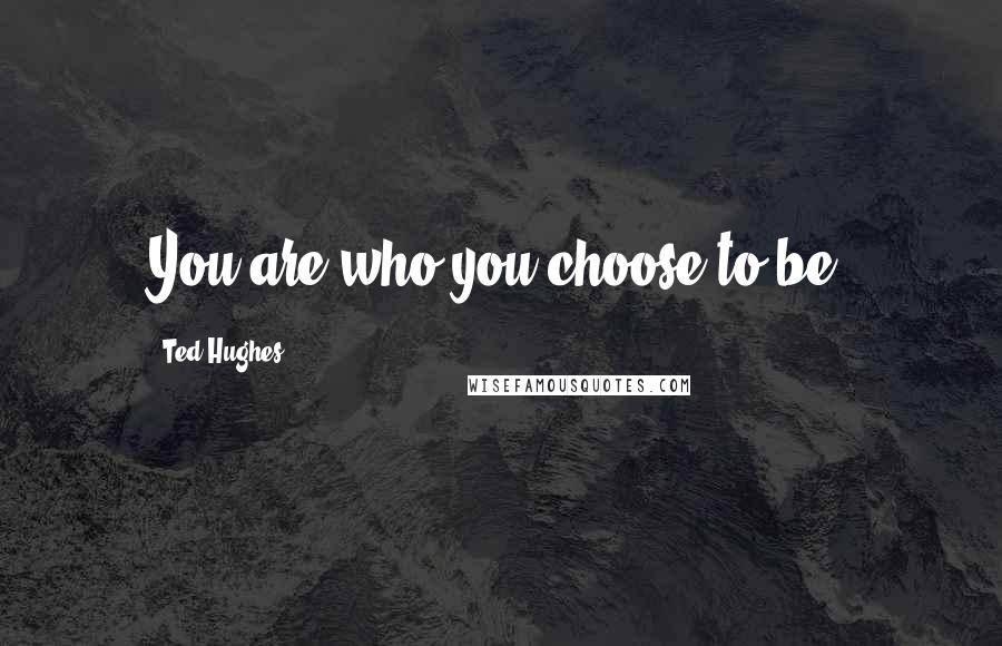 Ted Hughes Quotes: You are who you choose to be.