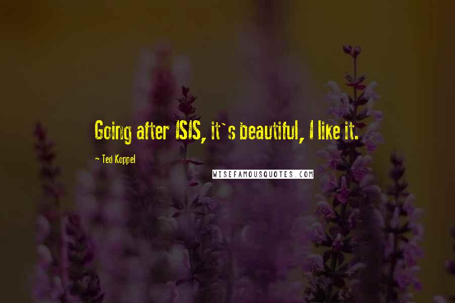 Ted Koppel Quotes: Going after ISIS, it's beautiful, I like it.