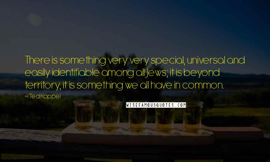 Ted Koppel Quotes: There is something very very special, universal and easily identifiable among all Jews; it is beyond territory, it is something we all have in common.