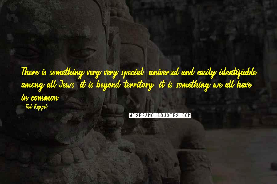 Ted Koppel Quotes: There is something very very special, universal and easily identifiable among all Jews; it is beyond territory, it is something we all have in common.