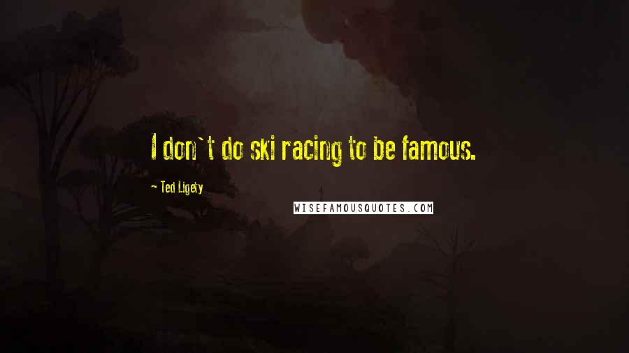 Ted Ligety Quotes: I don't do ski racing to be famous.