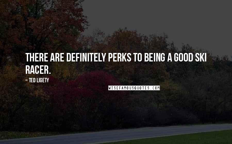 Ted Ligety Quotes: There are definitely perks to being a good ski racer.