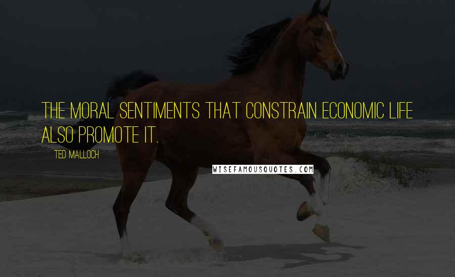 Ted Malloch Quotes: The moral sentiments that constrain economic life also promote it.