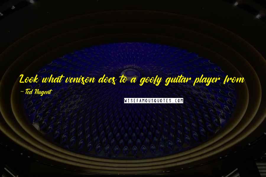 Ted Nugent Quotes: Look what venison does to a goofy guitar player from Detroit? I'm going to be 54 this year and if I had any more energy I'd scare you.