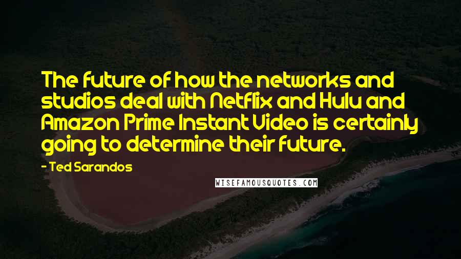 Ted Sarandos Quotes: The future of how the networks and studios deal with Netflix and Hulu and Amazon Prime Instant Video is certainly going to determine their future.