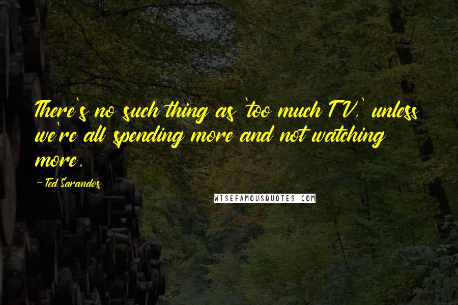 Ted Sarandos Quotes: There's no such thing as 'too much TV,' unless we're all spending more and not watching more.