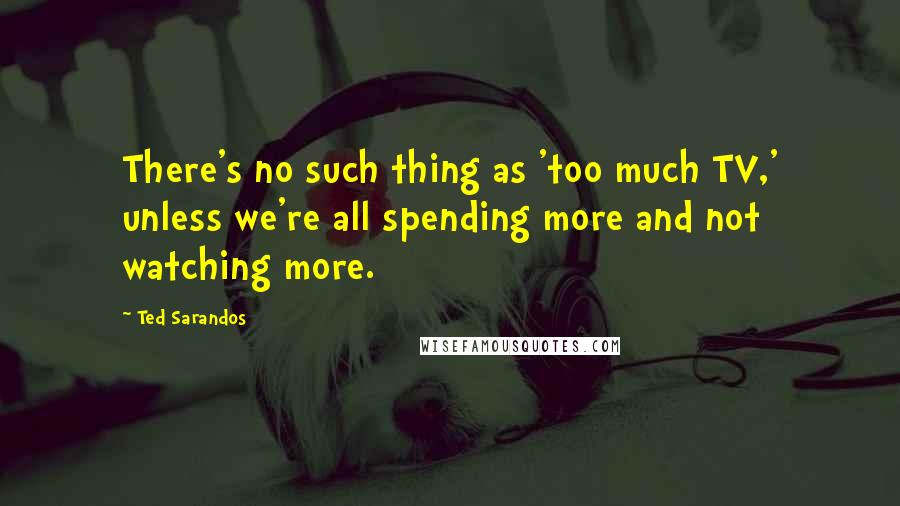 Ted Sarandos Quotes: There's no such thing as 'too much TV,' unless we're all spending more and not watching more.