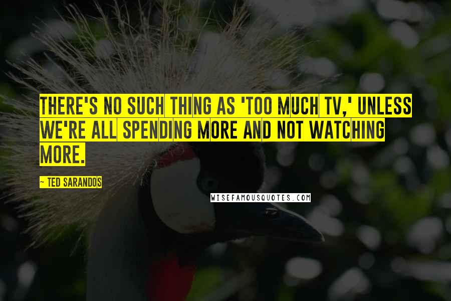 Ted Sarandos Quotes: There's no such thing as 'too much TV,' unless we're all spending more and not watching more.