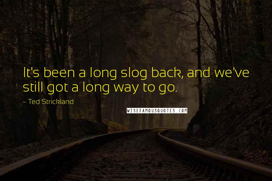 Ted Strickland Quotes: It's been a long slog back, and we've still got a long way to go.