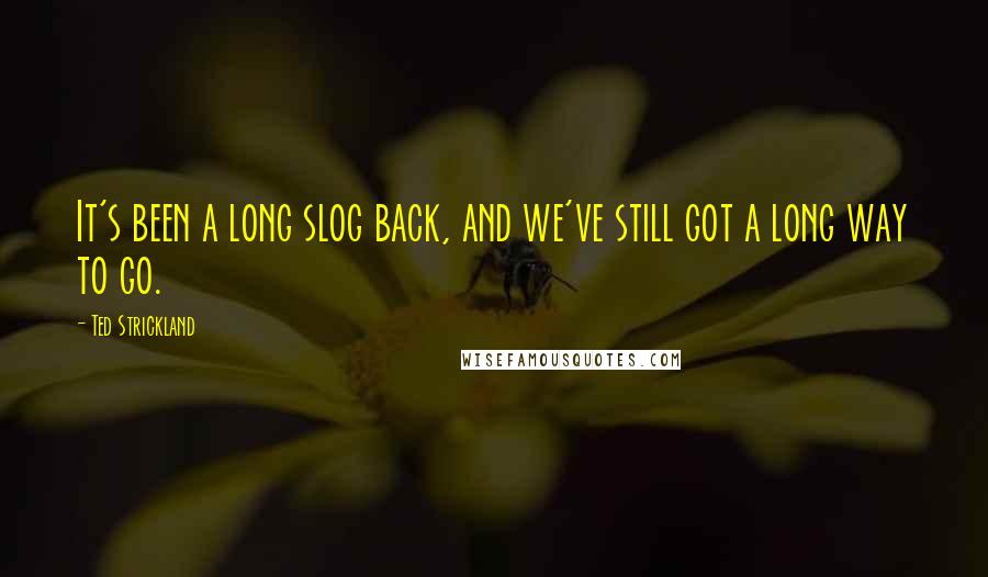 Ted Strickland Quotes: It's been a long slog back, and we've still got a long way to go.