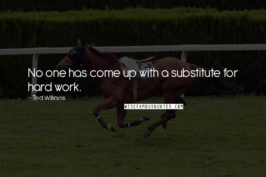 Ted Williams Quotes: No one has come up with a substitute for hard work.