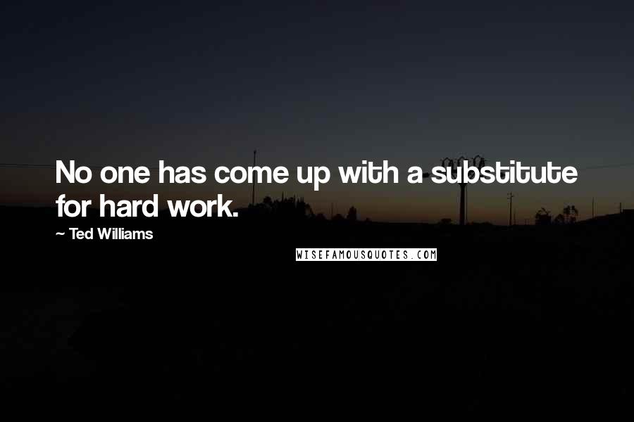 Ted Williams Quotes: No one has come up with a substitute for hard work.