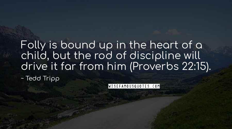 Tedd Tripp Quotes: Folly is bound up in the heart of a child, but the rod of discipline will drive it far from him (Proverbs 22:15).