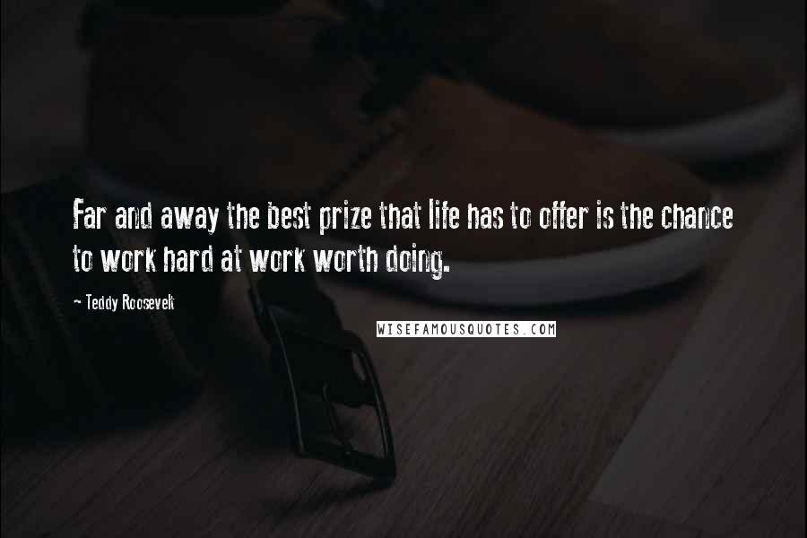 Teddy Roosevelt Quotes: Far and away the best prize that life has to offer is the chance to work hard at work worth doing.