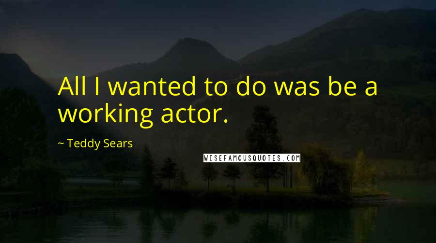 Teddy Sears Quotes: All I wanted to do was be a working actor.