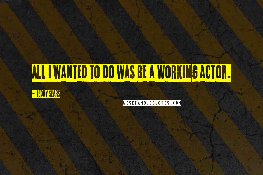 Teddy Sears Quotes: All I wanted to do was be a working actor.