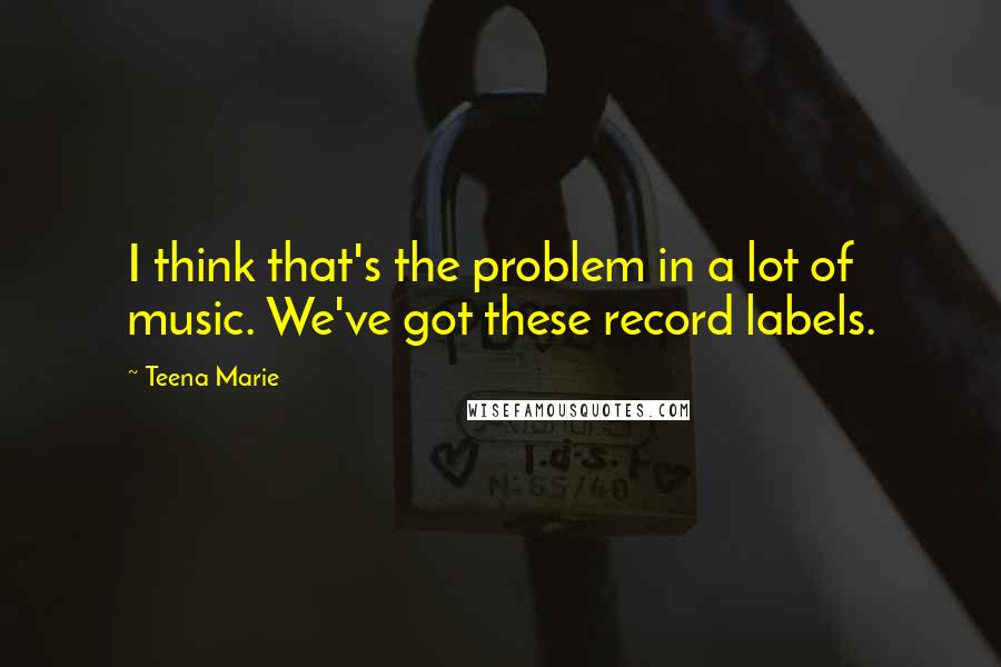 Teena Marie Quotes: I think that's the problem in a lot of music. We've got these record labels.