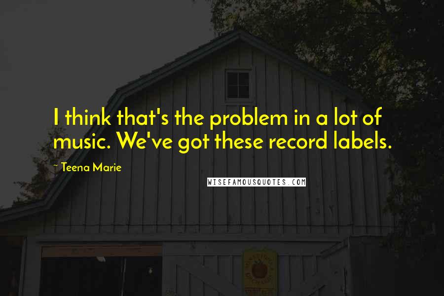 Teena Marie Quotes: I think that's the problem in a lot of music. We've got these record labels.