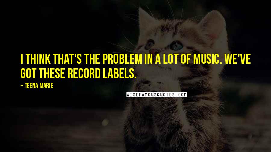 Teena Marie Quotes: I think that's the problem in a lot of music. We've got these record labels.