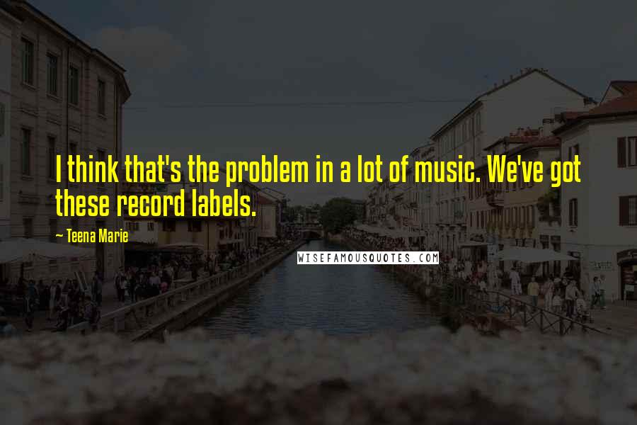 Teena Marie Quotes: I think that's the problem in a lot of music. We've got these record labels.